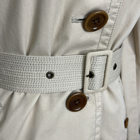 J. Crew Women’s Utility Belted Button Down Short Trench Coat Jacket Tan Size 4 - Picture 6 of 16